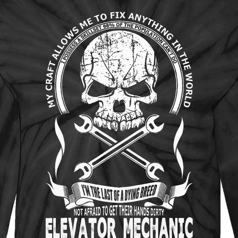 Elevator Mechanic Tie-Dye Long Sleeve Shirt