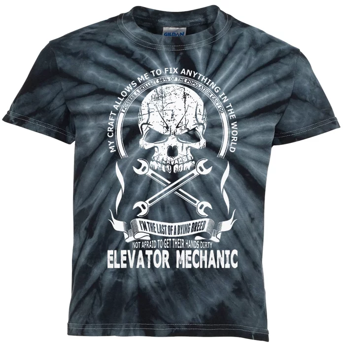 Elevator Mechanic Kids Tie-Dye T-Shirt