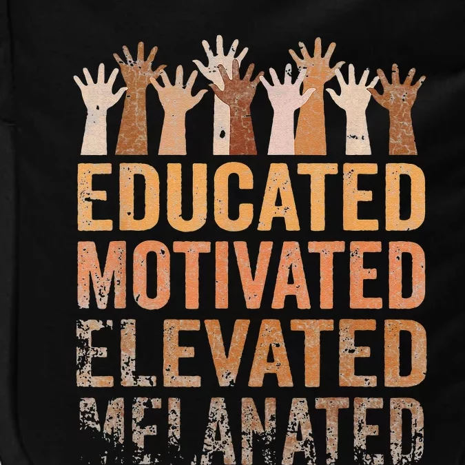 Educated Motivated Elevated Melanated Black History Month Impact Tech Backpack