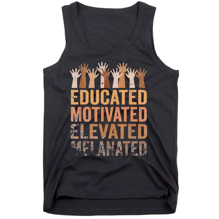 Educated Motivated Elevated Melanated Black History Month Tank Top