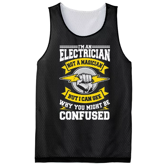 Electrician Magician Electrical Repairman Electronics Tech Mesh Reversible Basketball Jersey Tank