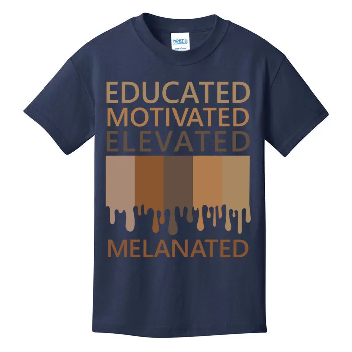 Educated Motivated Elevated Melanated Kids T-Shirt