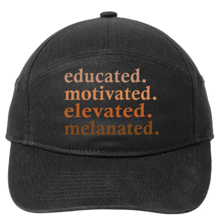 Educated Motivated Elevated Melanated Black Pride Melanin 7-Panel Snapback Hat