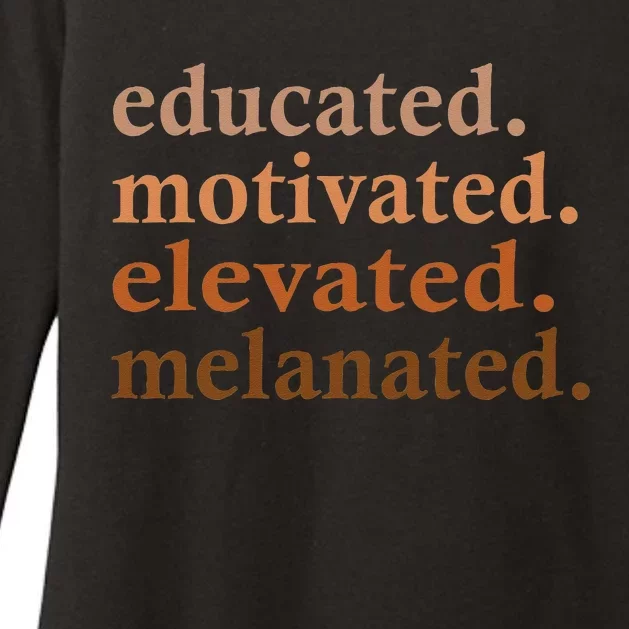 Educated Motivated Elevated Melanated Black Pride Melanin Womens CVC Long Sleeve Shirt