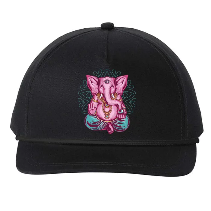 Elephant Meditating Snapback Five-Panel Rope Hat