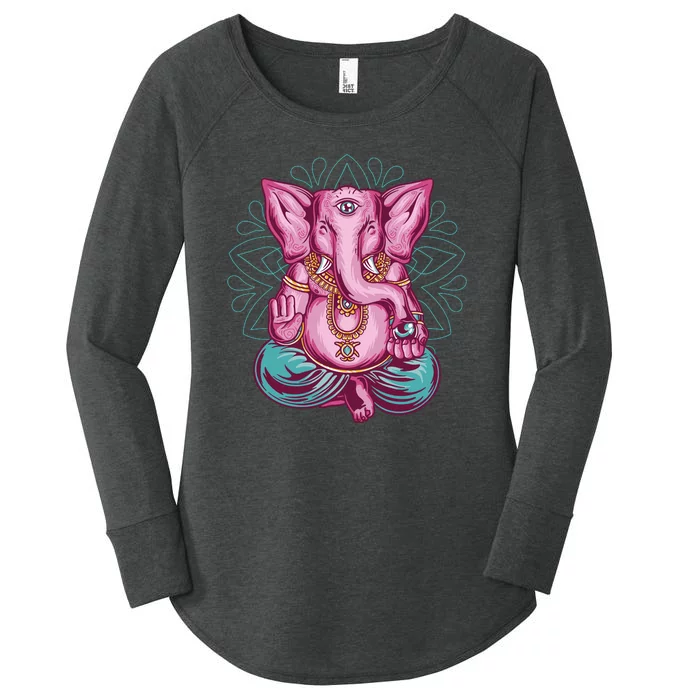 Elephant Meditating Women's Perfect Tri Tunic Long Sleeve Shirt