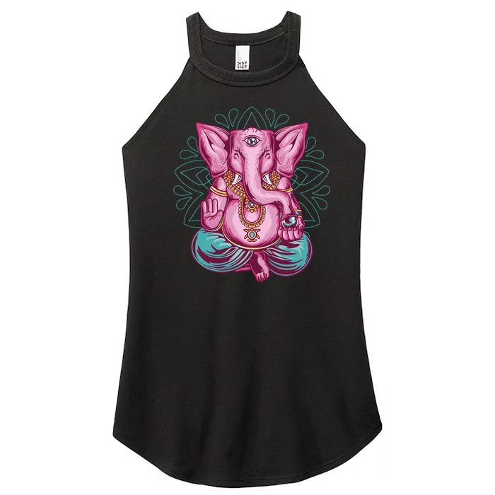 Elephant Meditating Women’s Perfect Tri Rocker Tank