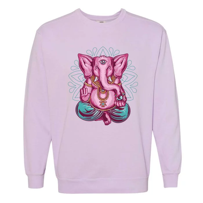 Elephant Meditating Garment-Dyed Sweatshirt