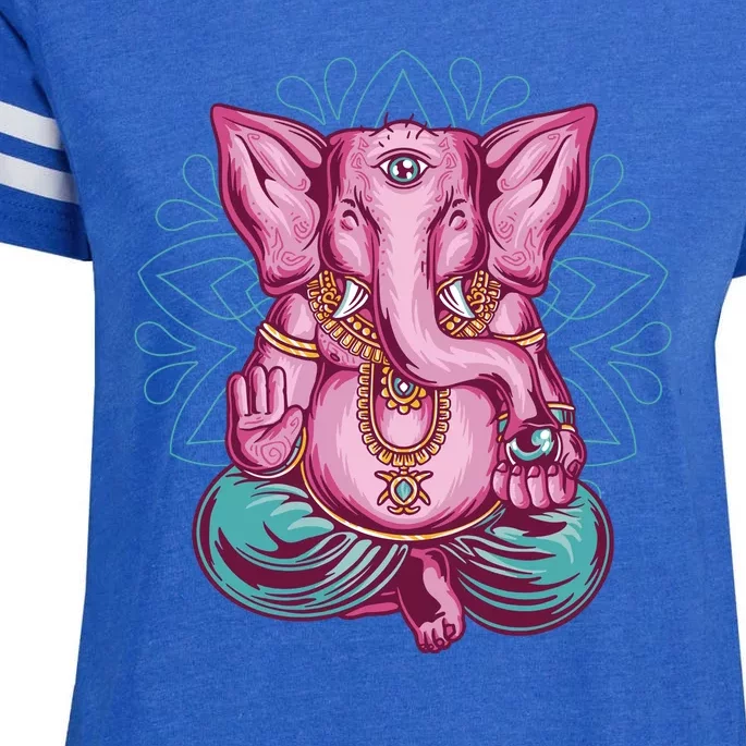 Elephant Meditating Enza Ladies Jersey Football T-Shirt