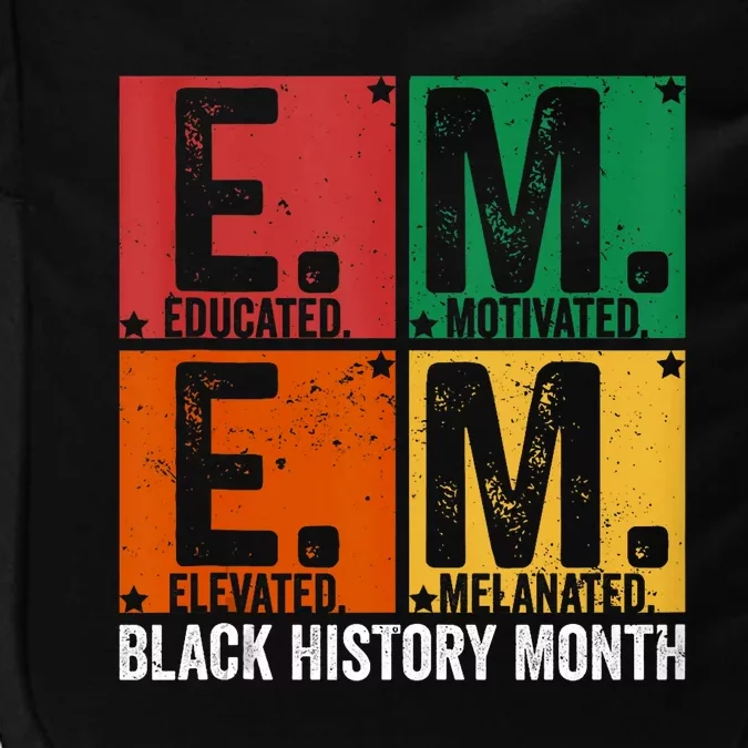 Educated Motivated Elevated Melanated Black History Month Impact Tech Backpack