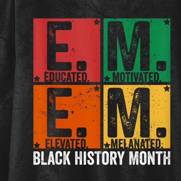 Educated Motivated Elevated Melanated Black History Month Hooded Wearable Blanket