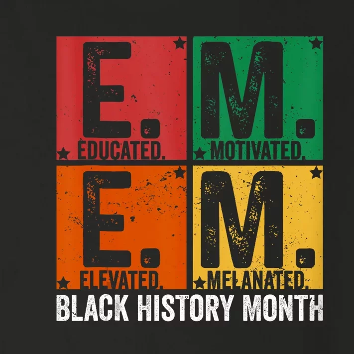 Educated Motivated Elevated Melanated Black History Month Toddler Long Sleeve Shirt