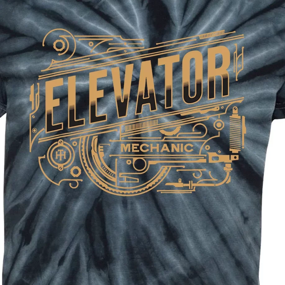 Elevator Mechanic Kids Tie-Dye T-Shirt