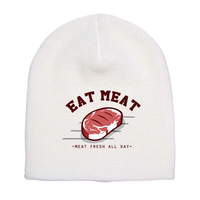 Eat Meat Short Acrylic Beanie