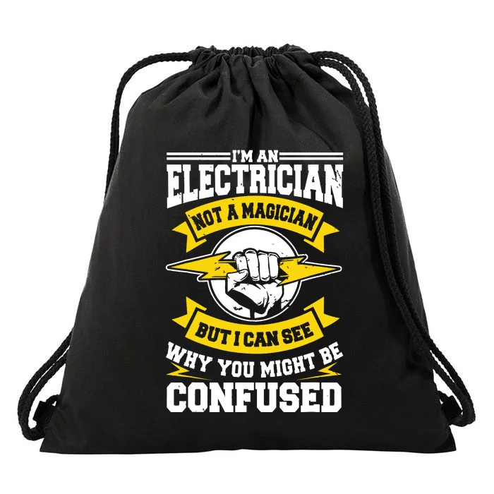 Electrician Magician Electrical Repairman Electronics Tech Drawstring Bag