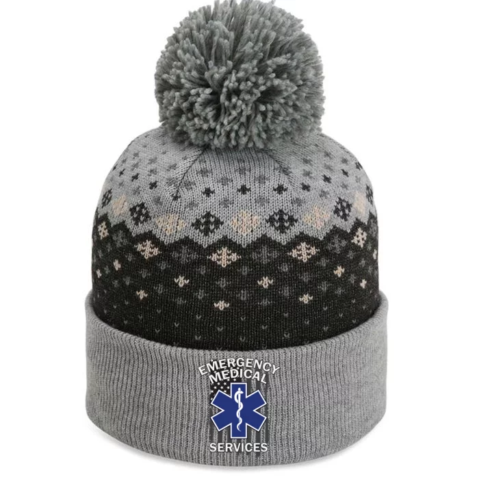 Emergency Medical Services Flag The Baniff Cuffed Pom Beanie