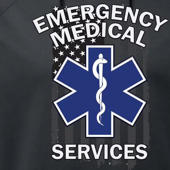 Emergency Medical Services Flag Performance Fleece Hoodie