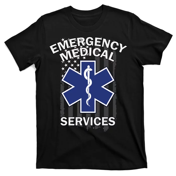 Emergency Medical Services Flag T Shirt TeeShirtPalace