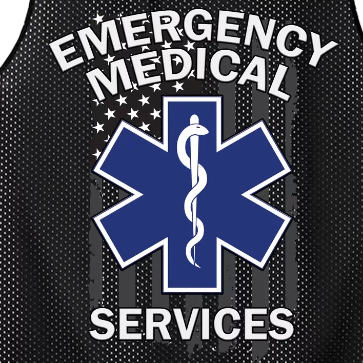 Emergency Medical Services Flag Mesh Reversible Basketball Jersey Tank