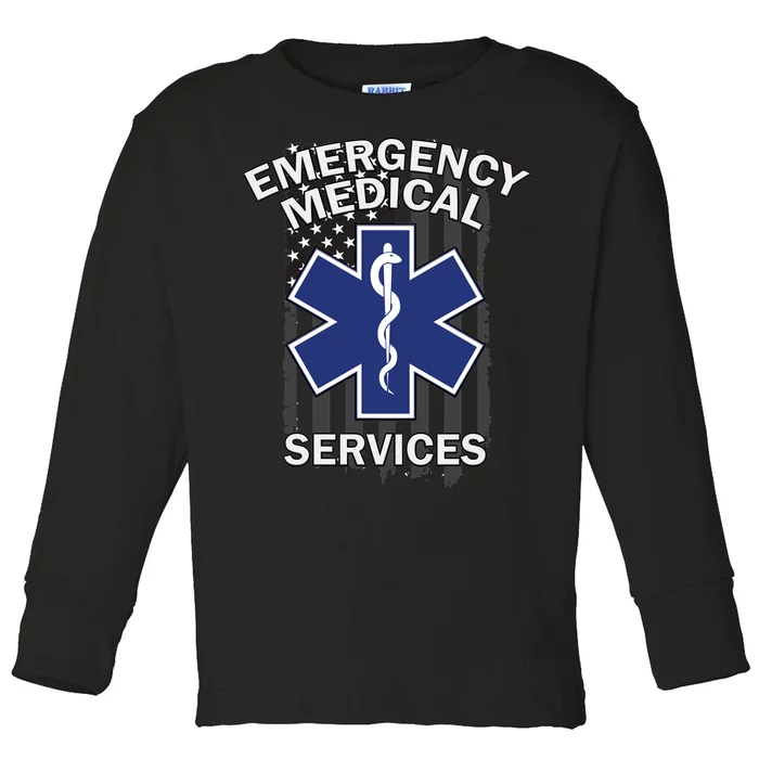 Emergency Medical Services Flag Toddler Long Sleeve Shirt