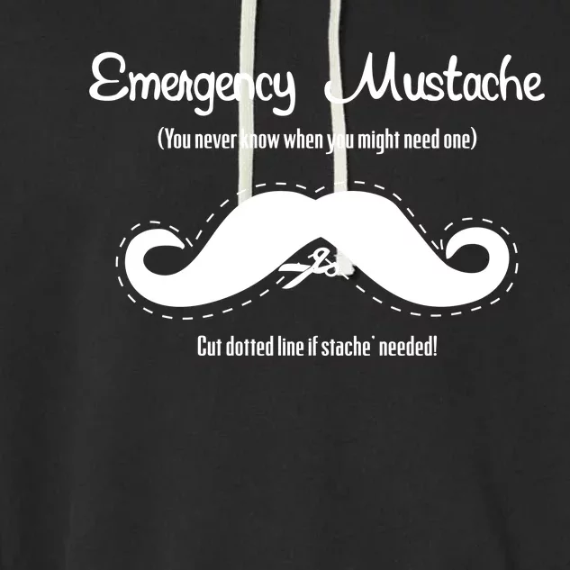 Emergency Mustache Garment-Dyed Fleece Hoodie