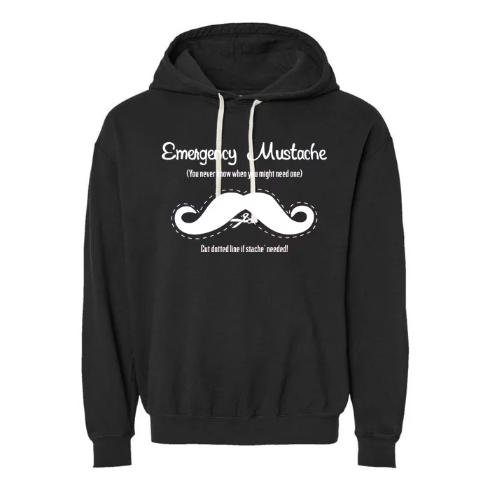 Emergency Mustache Garment-Dyed Fleece Hoodie