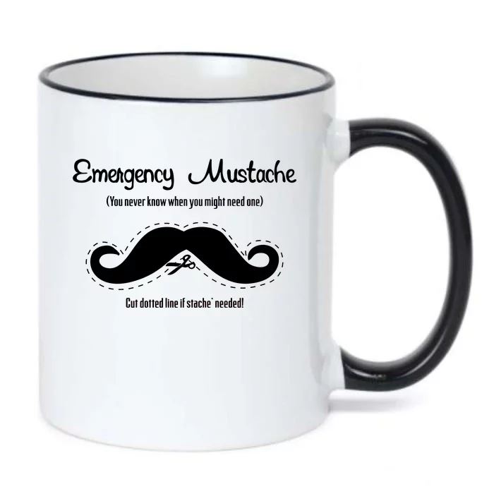 Emergency Mustache Black Color Changing Mug