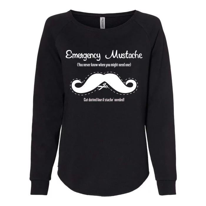 Emergency Mustache Womens California Wash Sweatshirt