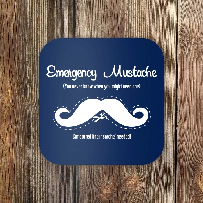 Emergency Mustache Coaster