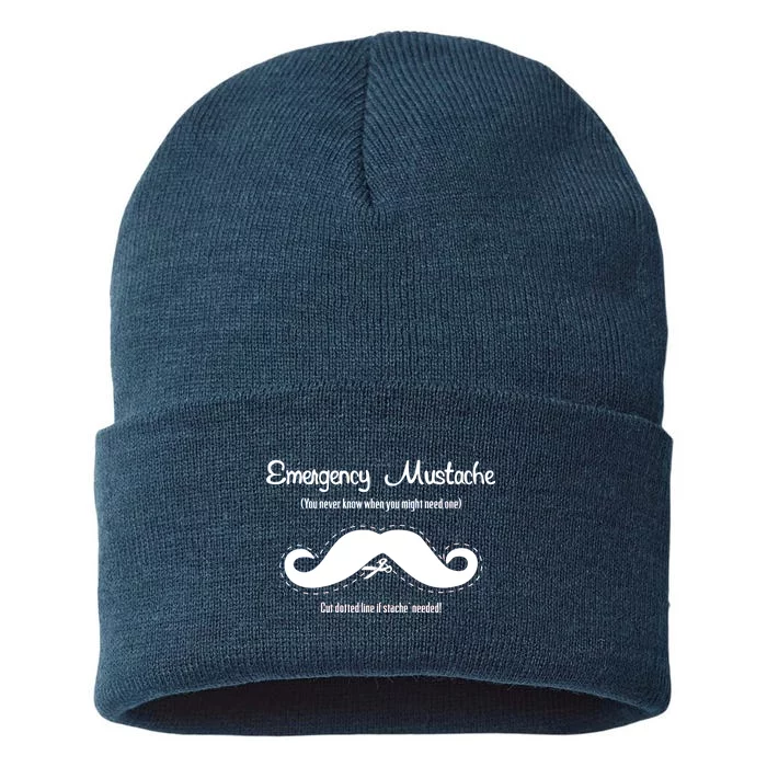 Emergency Mustache Sustainable Knit Beanie