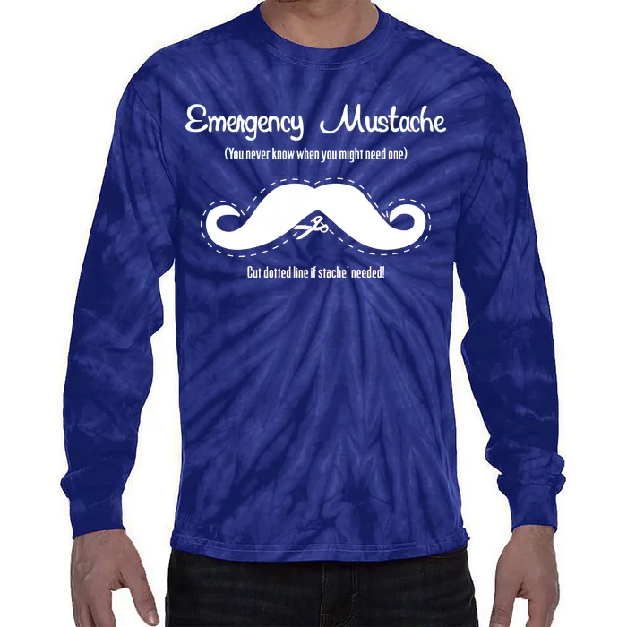 Emergency Mustache Tie-Dye Long Sleeve Shirt