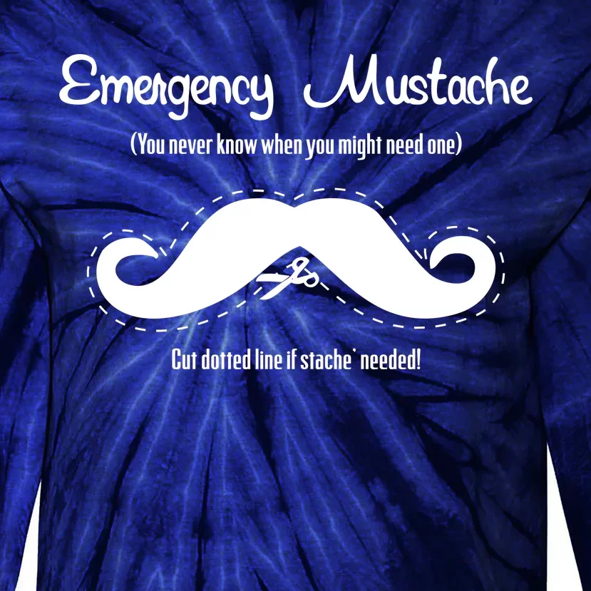 Emergency Mustache Tie-Dye Long Sleeve Shirt