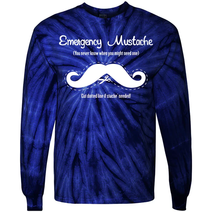 Emergency Mustache Tie-Dye Long Sleeve Shirt