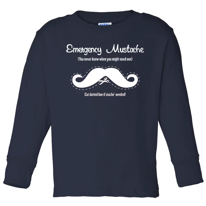 Emergency Mustache Toddler Long Sleeve Shirt