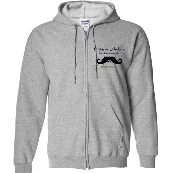 Emergency Mustache Full Zip Hoodie