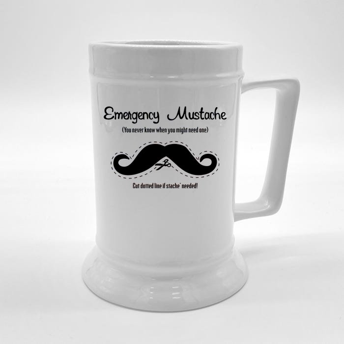 Emergency Mustache Front & Back Beer Stein