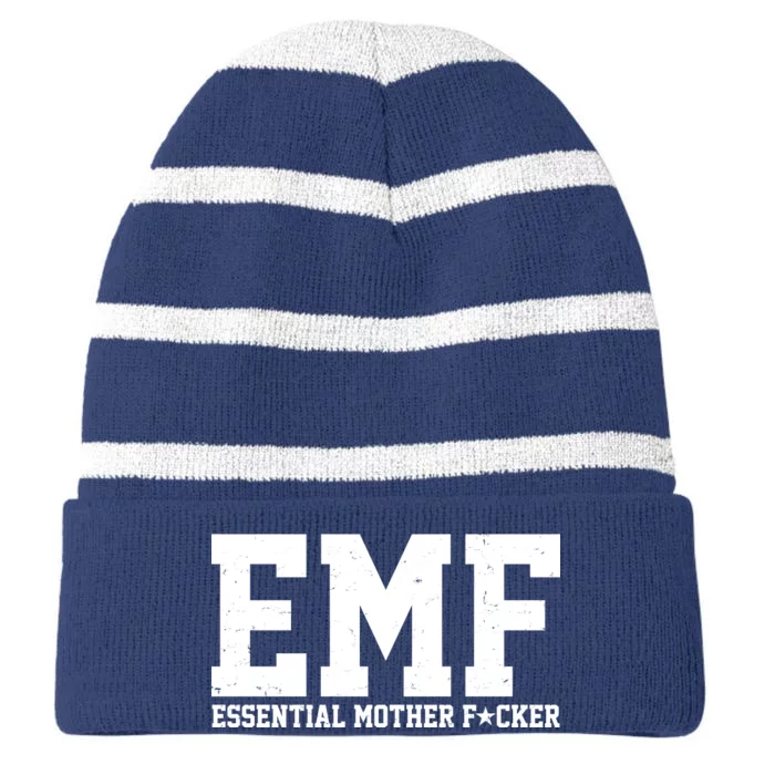 EMF Essential Mother F*cker Striped Beanie with Solid Band