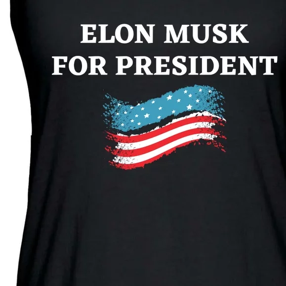 Elon Musk For President USA Ladies Essential Flowy Tank