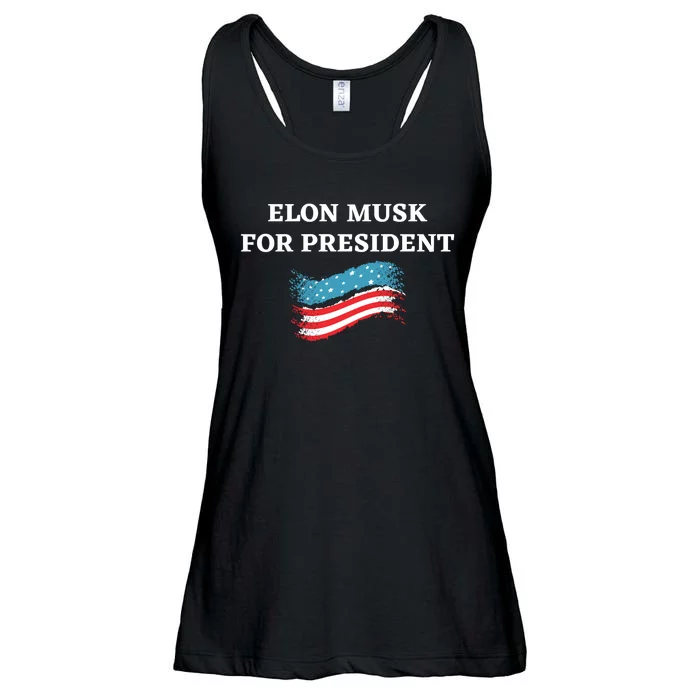 Elon Musk For President USA Ladies Essential Flowy Tank