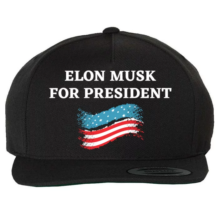 Elon Musk For President USA Wool Snapback Cap