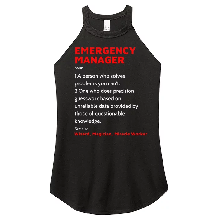 Emergency Manager Funny Management Definition Noun Miracle Women’s Perfect Tri Rocker Tank