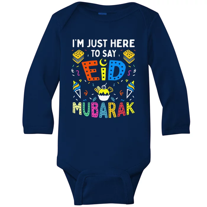 Eid Mubarak For Muslim Ramadan Eid Al Fitr Adha Baby Long Sleeve Bodysuit