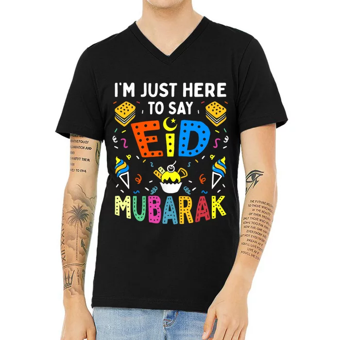 Eid Mubarak for Muslim Ramadan Eid al Fitr Adha V-Neck T-Shirt