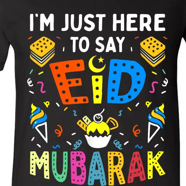 Eid Mubarak for Muslim Ramadan Eid al Fitr Adha V-Neck T-Shirt