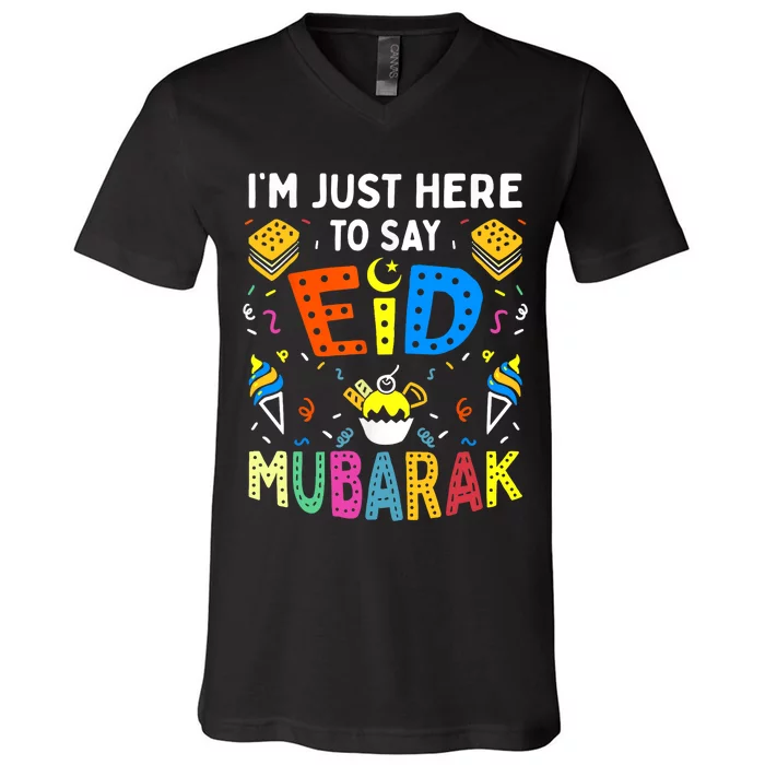 Eid Mubarak for Muslim Ramadan Eid al Fitr Adha V-Neck T-Shirt