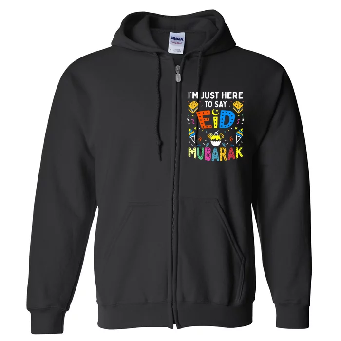 Eid Mubarak for Muslim Ramadan Eid al Fitr Adha Full Zip Hoodie