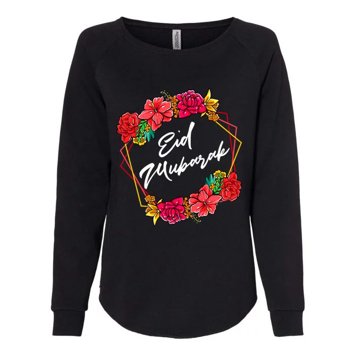 Eid Mubarak Floral Islamic For Muslim Gift Womens California Wash Sweatshirt