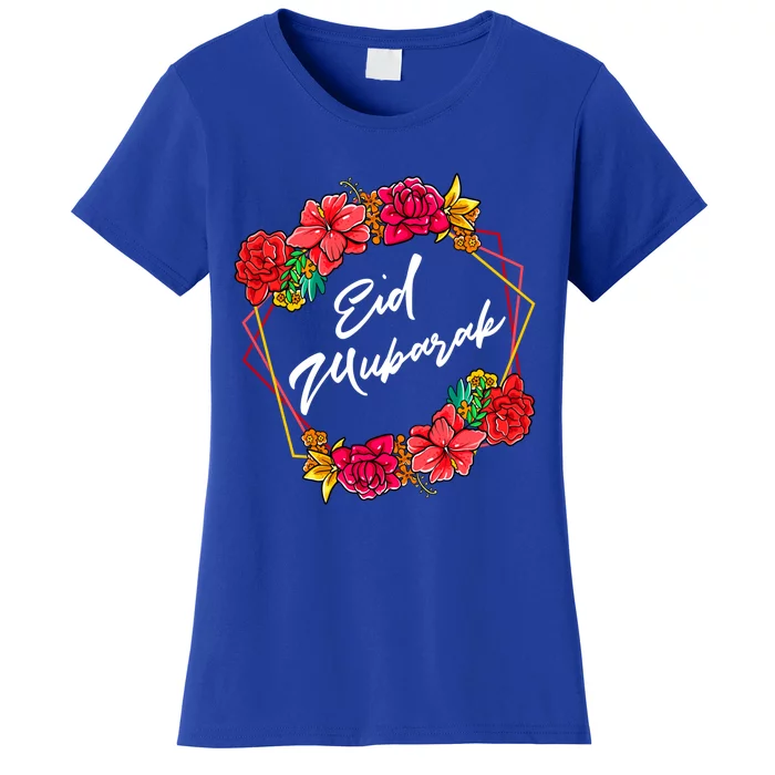 Eid Mubarak Floral Islamic For Muslim Gift Women's T-Shirt