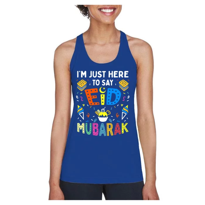 Eid Mubarak For Muslim Ramadan Eid Al Fitr Adha Cute Gift Women's Racerback Tank