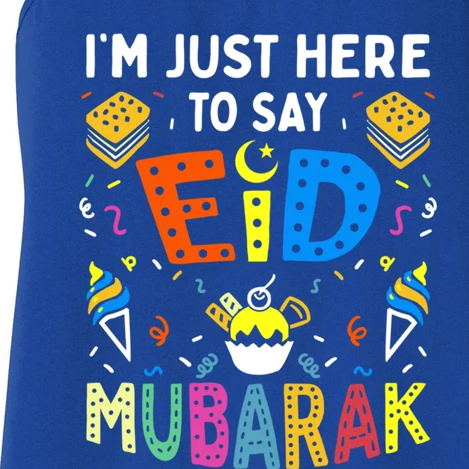 Eid Mubarak For Muslim Ramadan Eid Al Fitr Adha Cute Gift Women's Racerback Tank